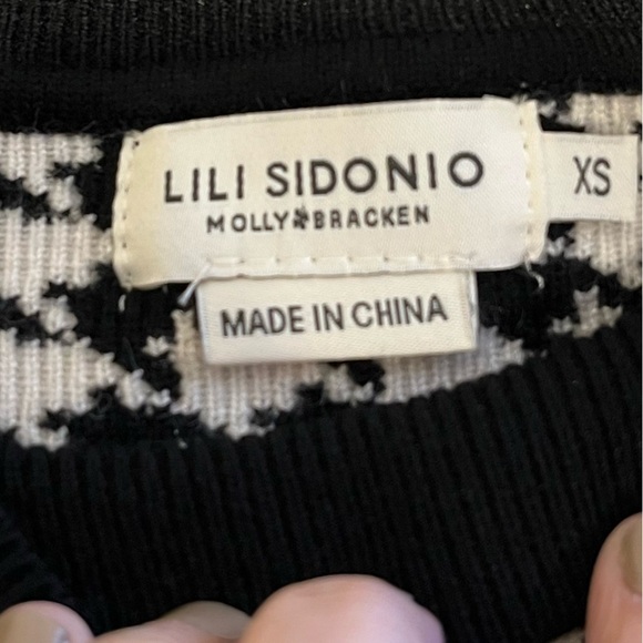 Lili Sidonio by Molly Bracken houndstooth sweater size XS - Picture 2 of 7